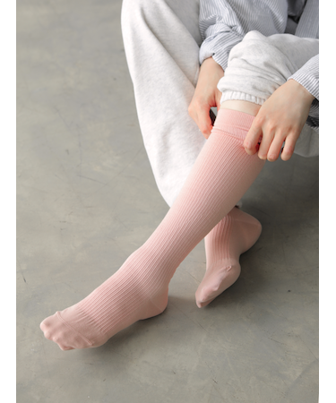 【美脚Labo】綿着圧ハイソックス
