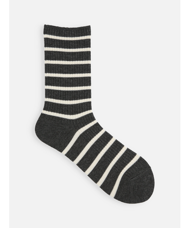 【ゴムくちソフト】リブボーダーソックス