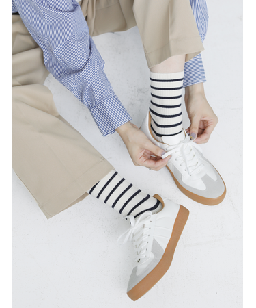 【ゴムくちソフト】リブボーダーソックス