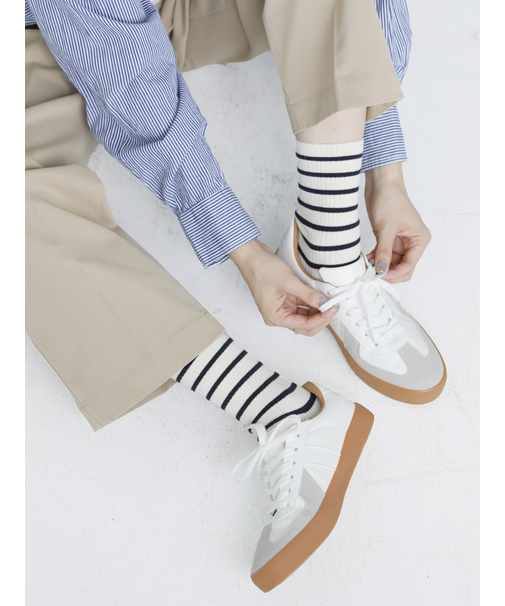 【ゴムくちソフト】リブボーダーソックス