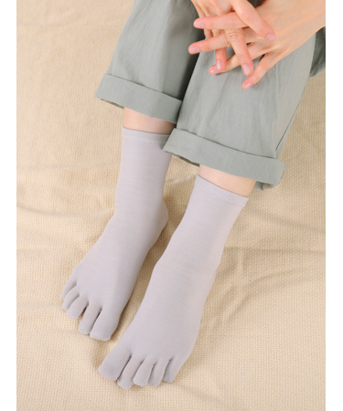 【消臭】無地五本指ショートソックス