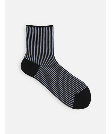 【ゴムくちソフト】ストライプショートソックス