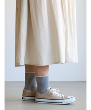 【ゴムくちソフト】ストライプショートソックス