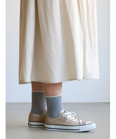 【ゴムくちソフト】ストライプショートソックス