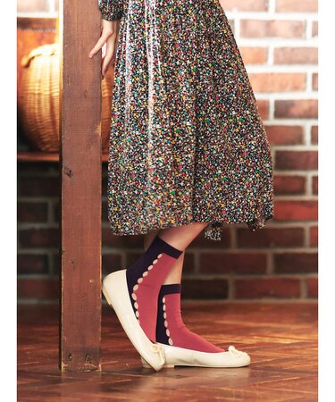 サイドオープンバイカラーソックス