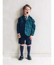 キッズ表糸コットン100％毛玉が出来にくい:リブハイソックス滑り止め付13～15cmカスタム刺繍対応