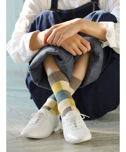 異素材ブロックソックス