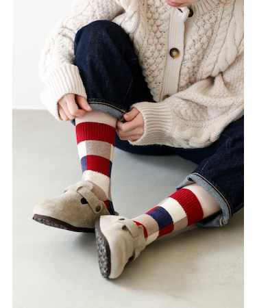 異素材ブロックソックス