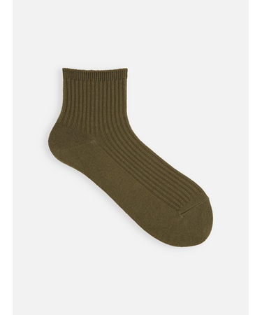 【PURE WOOL】2×2リブショートソックス