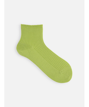 【PURE WOOL】2×2リブショートソックス