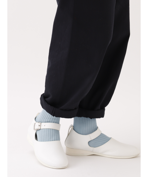 【PURE WOOL】2×2リブショートソックス