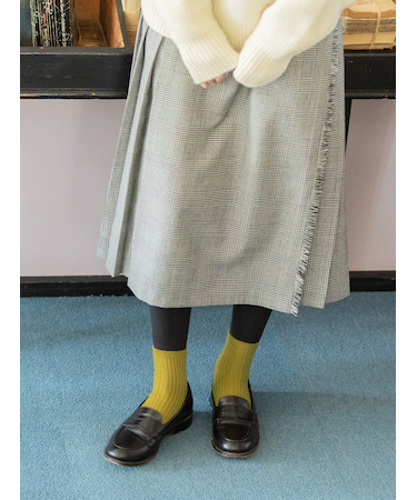 【PURE WOOL】2×2リブショートソックス