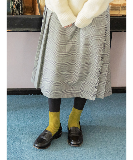 【PURE WOOL】2×2リブショートソックス