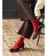 【PURE WOOL】2×2リブショートソックス