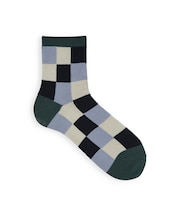 【Tabio MEN】ブロックチェックショートソックス