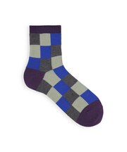 【Tabio MEN】ブロックチェックショートソックス