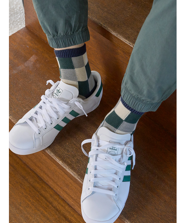 【Tabio MEN】ブロックチェックショートソックス