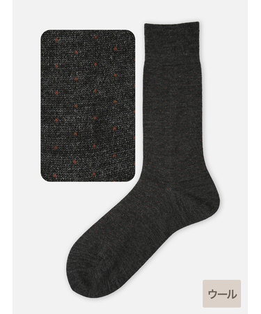 【Tabio MEN】WOOLピンドットレギュラー丈ソックス