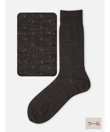 【Tabio MEN】WOOLピンドットレギュラー丈ソックス