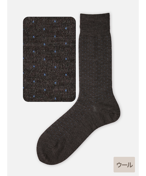 【Tabio MEN】WOOLピンドットレギュラー丈ソックス