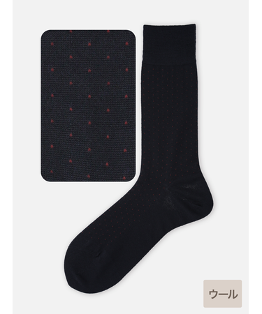 【Tabio MEN】WOOLピンドットレギュラー丈ソックス