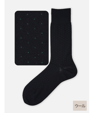 【Tabio MEN】WOOLピンドットレギュラー丈ソックス