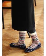 雪柄フェアアイルJQソックス