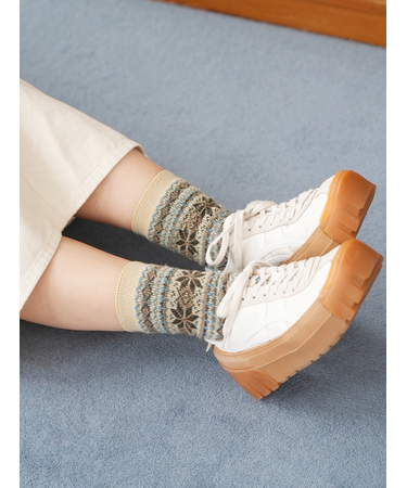 雪柄フェアアイルJQソックス