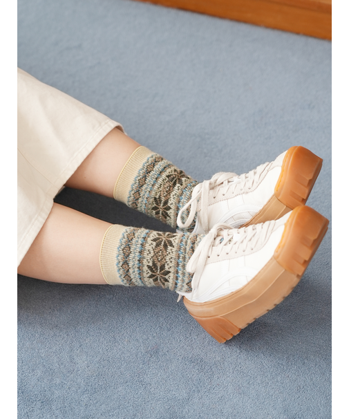 雪柄フェアアイルJQソックス