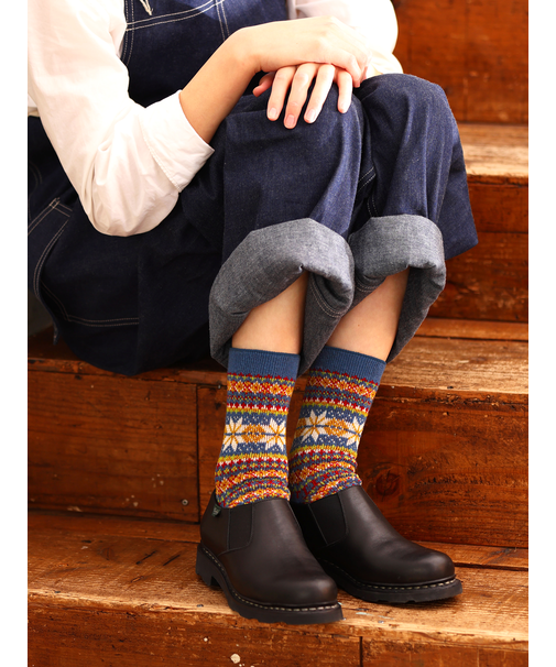 雪柄フェアアイルJQソックス