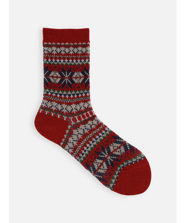 雪柄フェアアイルJQソックス