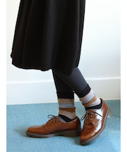 異素材ボーダーショートソックス