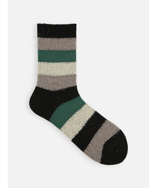 異素材ボーダーショートソックス