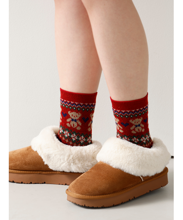 くま柄ノルディックJQソックス