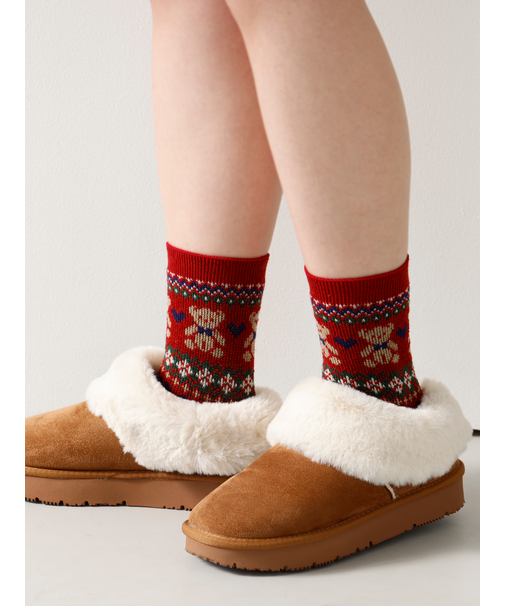 くま柄ノルディックJQソックス