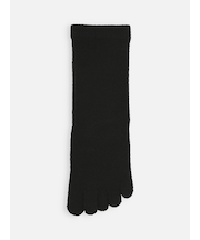 紡毛無地五本指ソックス