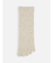 紡毛無地五本指ソックス