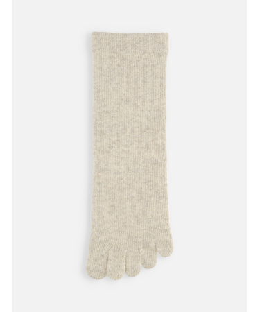 紡毛無地五本指ソックス