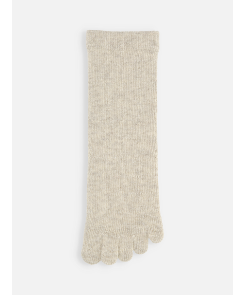 紡毛無地五本指ソックス