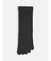 紡毛無地五本指ソックス