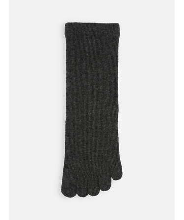 紡毛無地五本指ソックス