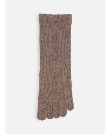 紡毛無地五本指ソックス