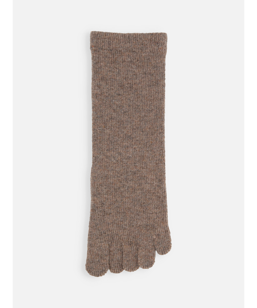 紡毛無地五本指ソックス