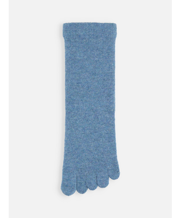 紡毛無地五本指ソックス