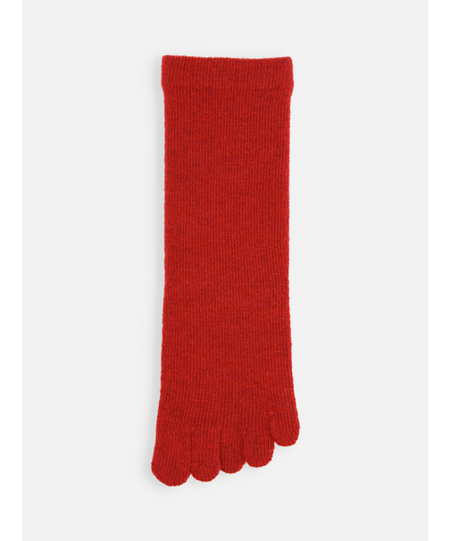 紡毛無地五本指ソックス