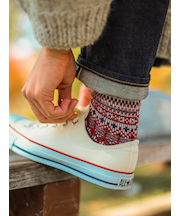 【Tabio MEN】紡毛JQフェアアイルショート丈ソックス