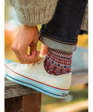 【Tabio MEN】紡毛JQフェアアイルショート丈ソックス