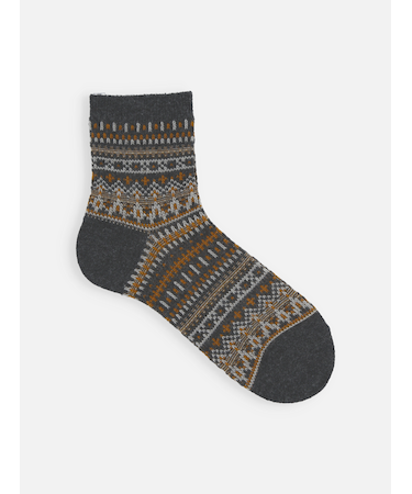 【Tabio MEN】紡毛JQフェアアイルショート丈ソックス