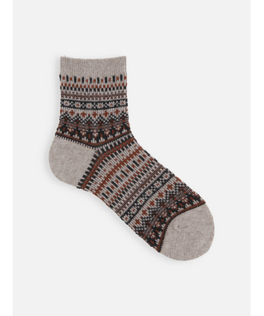 【Tabio MEN】紡毛JQフェアアイルショート丈ソックス