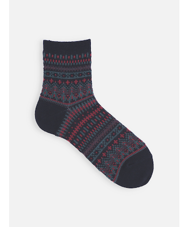 【Tabio MEN】紡毛JQフェアアイルショート丈ソックス